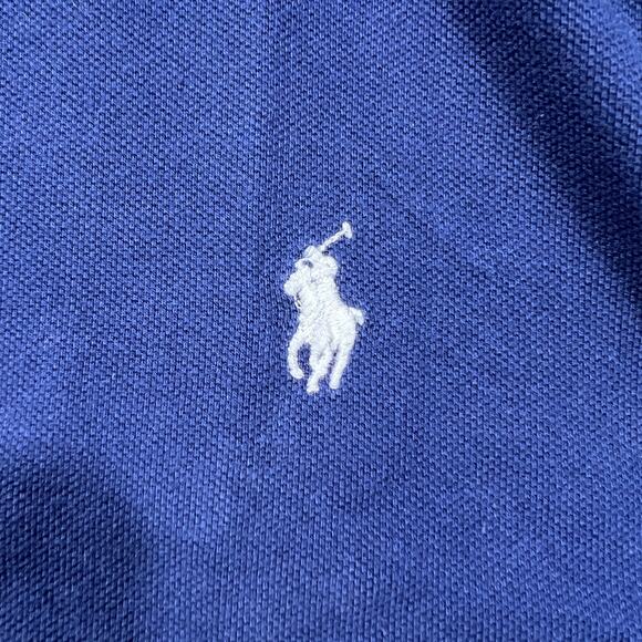 Polo Ralph Lauren Custom Fit Navy Polo Shirt XL White Pony - Picture 3 of 6